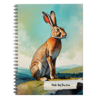 PERSONALISIERE Vintage-Hasen-Notizbuch Journal Notizblock