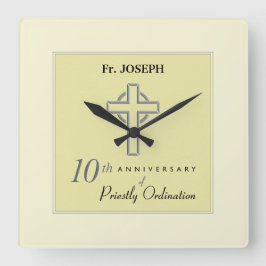 Personalisieren, 10. Geburtstag des Priesters verk Quadratische Wanduhr