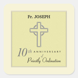 Personalisieren, 10. Geburtstag des Priesters verk Quadratischer Aufkleber
