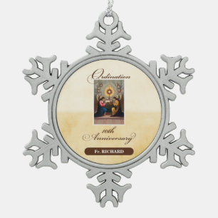Personalisieren, 10. Ordination Anniversary Angels Schneeflocken Zinn-Ornament