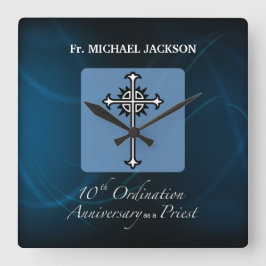 Personalisieren, 10. Ordination Jahrestag des Prie Quadratische Wanduhr