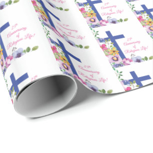 Personalisieren, 25-jähriges religiöses Leben Geschenkpapier