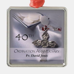 Personalisieren, 40. Ordination Jubiläum Glückwu Ornament Aus Metall