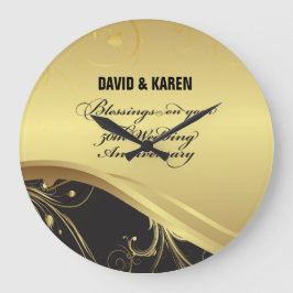 Personalisieren, 50. Hochzeit Jahrestag Religious Große Wanduhr