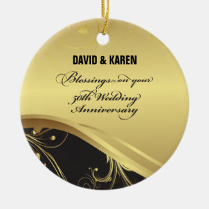 Personalisieren, 50. Hochzeitstag religiös Keramikornament