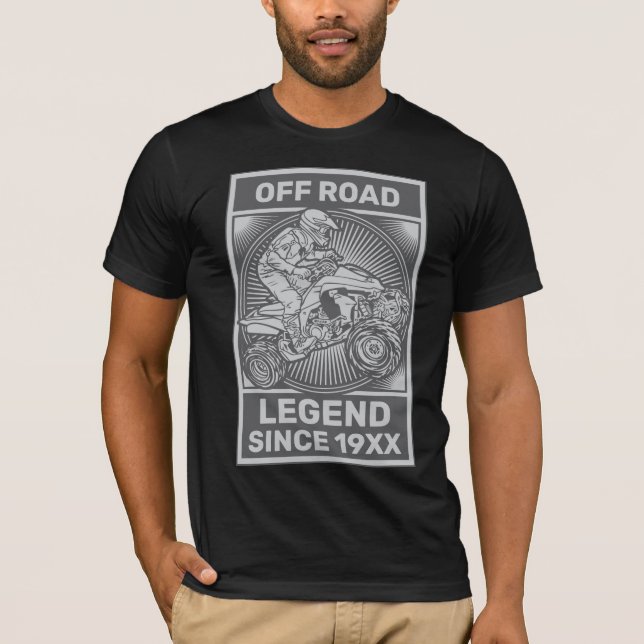 Personalisieren ATV Off Road Legend Custom Birthda T-Shirt (Vorderseite)