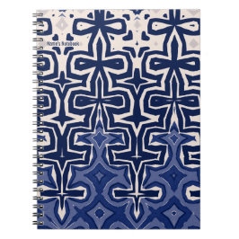 PERSONALISIEREN: Blaues Muster | Notebook-Journal Notizblock