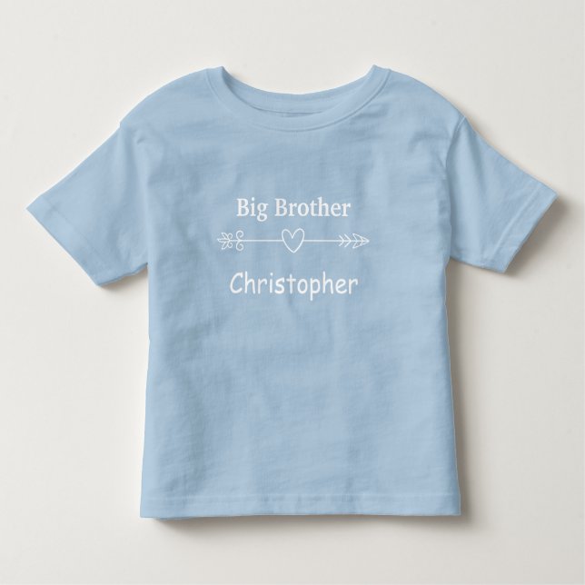 Personalisieren Blue Big Brother Arrow Heart Boho Kleinkind T-shirt (Vorderseite)