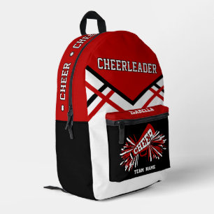 Personalisieren Cheerleader   Rot, Schwarz, Weiß Bedruckter Rucksack
