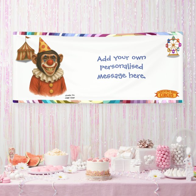 Personalisieren: Chester der Schimpansenclown Banner (Party)