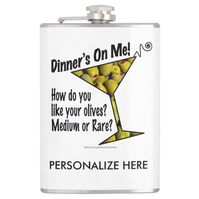 PERSONALISIEREN COCKTAIL FLASK, DINNER, OLIVE, MAR FLACHMANN (Vorderseite)