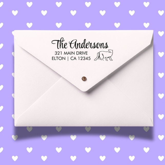 Personalisieren der Cat Script-Rücksendeadresse Gummistempel (Create heartfelt mail with a Personalize Cat Script Return Address Rubber Stamp)