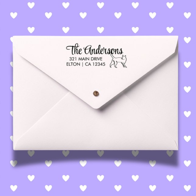 Personalisieren der Cat Script-Rücksendeadresse Permastempel (Create heartfelt mail with a Personalize Cat Script Return Address Self-inking Stamp.  )