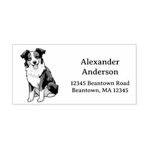 Personalisieren der Collie-Adresse Gummistempel