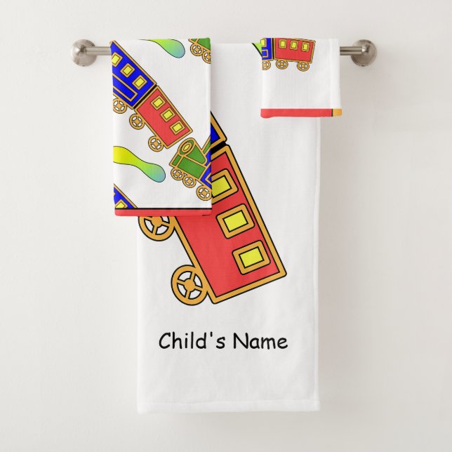 Personalisieren der KinderChoo-Bahn Badhandtuch Set (Insitu)