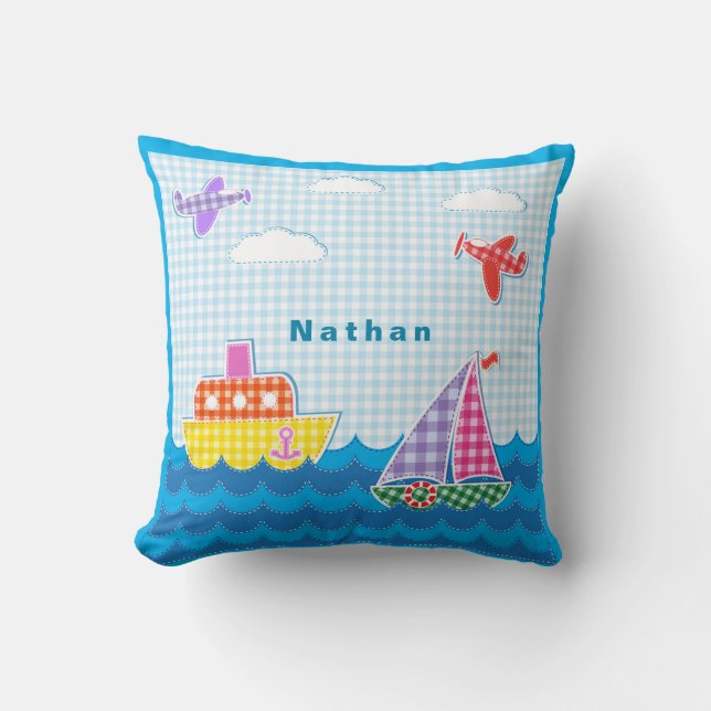 Personalisieren des blauen Luftraums für den Seeve Kissen (Vorderseite)