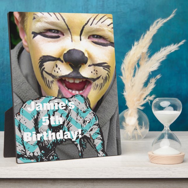 Personalisieren des Circus Elephant Party Display Fotoplatte (Seite)