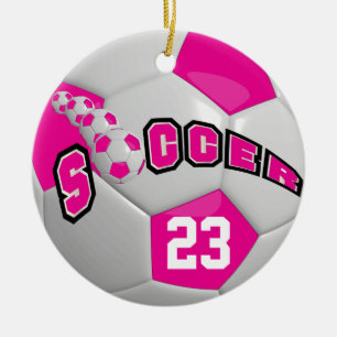 Personalisieren des Fußballball Heiß rosa Keramikornament