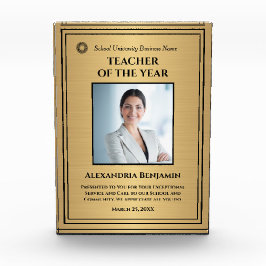 Personalisieren des Lehrers des Gold Award-Logos Fotoblock