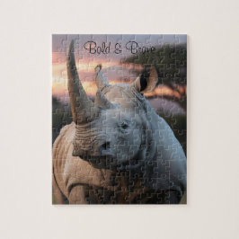 Personalisieren des Namens Horned Rhino Puzzle