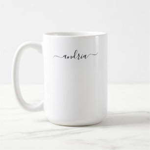 Personalisieren des Namens in schwarzem Script Kaffeetasse