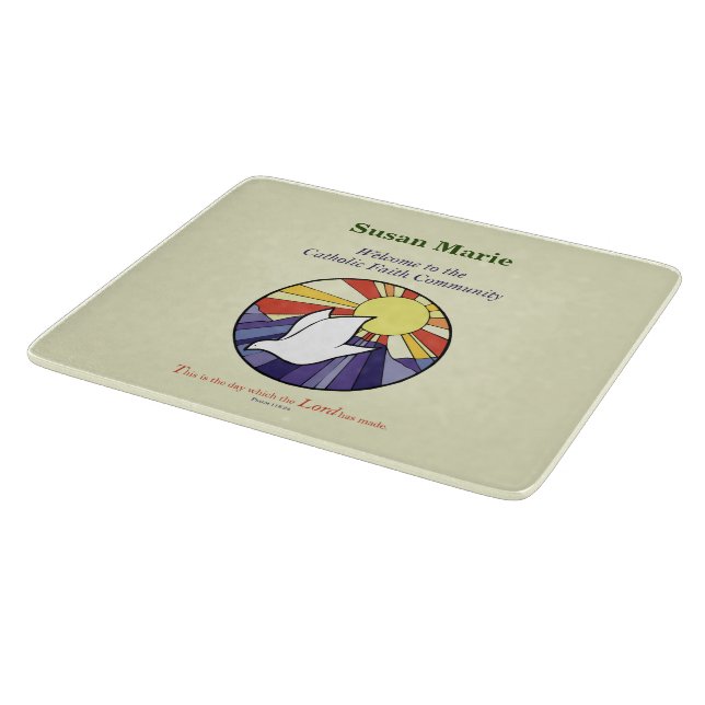 Personalisieren des Namens, RCIA-Dove-Circle auf G Schneidebrett (Ecke)