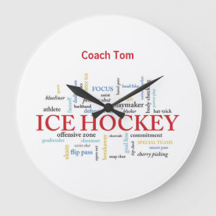 Personalisieren, Eishockey-Trainer Danke in Worten Große Wanduhr