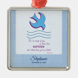 Personalisieren, Erwachsenentauchung Taube auf bla Silbernes Ornament