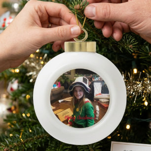 PERSONALISIEREN/Foto hinzufügen Keramik Kugel-Ornament
