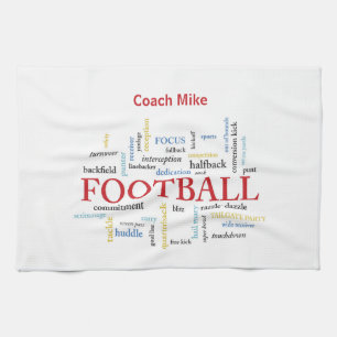 Personalisieren, Fußball Coach Vielen Dank in Wort Geschirrtuch