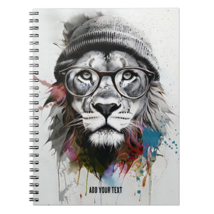 PERSONALISIEREN: Hipster Lion Notebook-Journal Notizblock