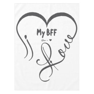 Personalisieren Ich liebe meinen BFF • Du = ♥ Tischdecke