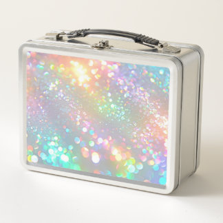 PERSONALISIEREN - Irisierender Glitter Metall Brotdose