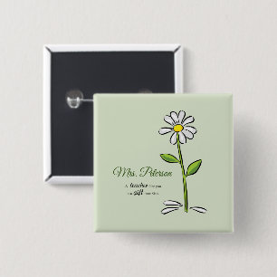 Personalisieren, Lehrer Danke, Religiöse Blume Button