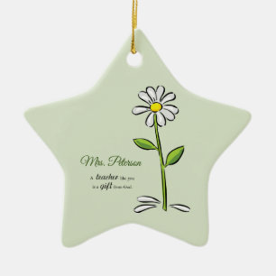 Personalisieren, Lehrer Danke, Religiöse Blume Keramik Ornament