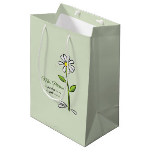 Personalisieren, Lehrer Danke, Religiöse Blume Mittlere Geschenktüte