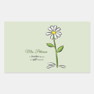 Personalisieren, Lehrer Danke, Religiöse Blume Rechteckiger Aufkleber