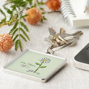 Personalisieren, Lehrer Danke, Religiöse Blume Schlüsselanhänger
