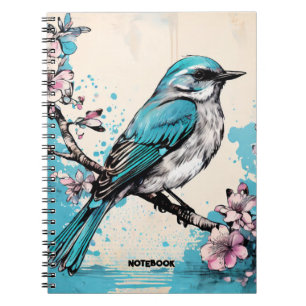 PERSONALISIEREN: Little Blue Bird   Notebook-Journ Notizblock