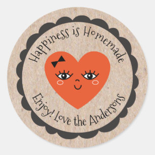 Personalisieren Made with Liebe Kraft Niedlich Hea Runder Aufkleber