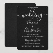 Personalisieren: Minimale schwarze Textur-Hochzeit