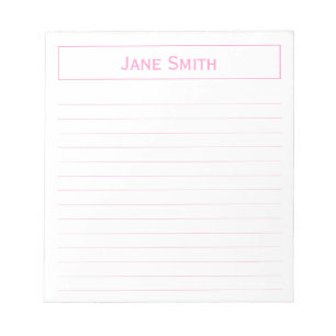 Personalisieren: Minimaler Firmenwert Rosa und Wei Notizblock