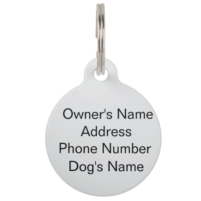 Personalisieren mit dem Besitzer Info Runde Hunde- Haustiermarke (Rückseite)