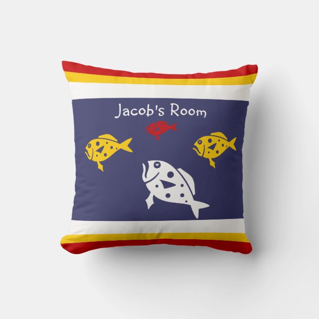 Personalisieren mit dem Namen Fischkissen Kissen (Vorderseite)