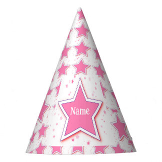 Personalisieren mit einem Namen Rosa STAR Partyhütchen