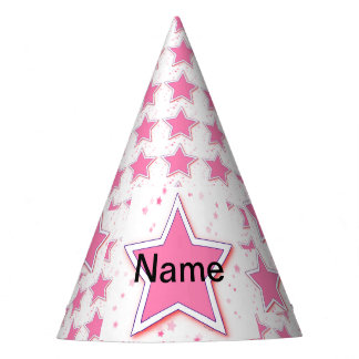 Personalisieren mit einem Namen Rosa STAR Partyhütchen