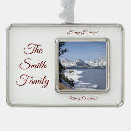 Personalisieren mit Foto & Name Rahmen-Ornament Silber