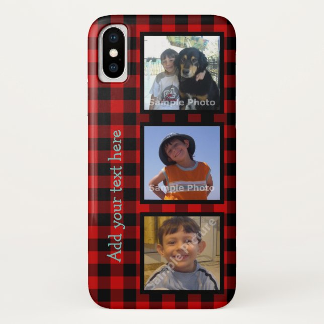 Personalisieren mit Fotos und Lumberjack Kariert Case-Mate iPhone Hülle (Rückseite)