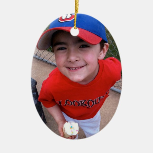 Personalisieren mit Ihren Fotos/Text Keramik Ornament (Vorne)