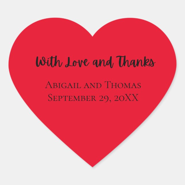 Personalisieren mit Liebe und dank Red Heart Weddi Herz-Aufkleber (Vorderseite)